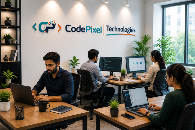 Modern website design displayed on computer screens